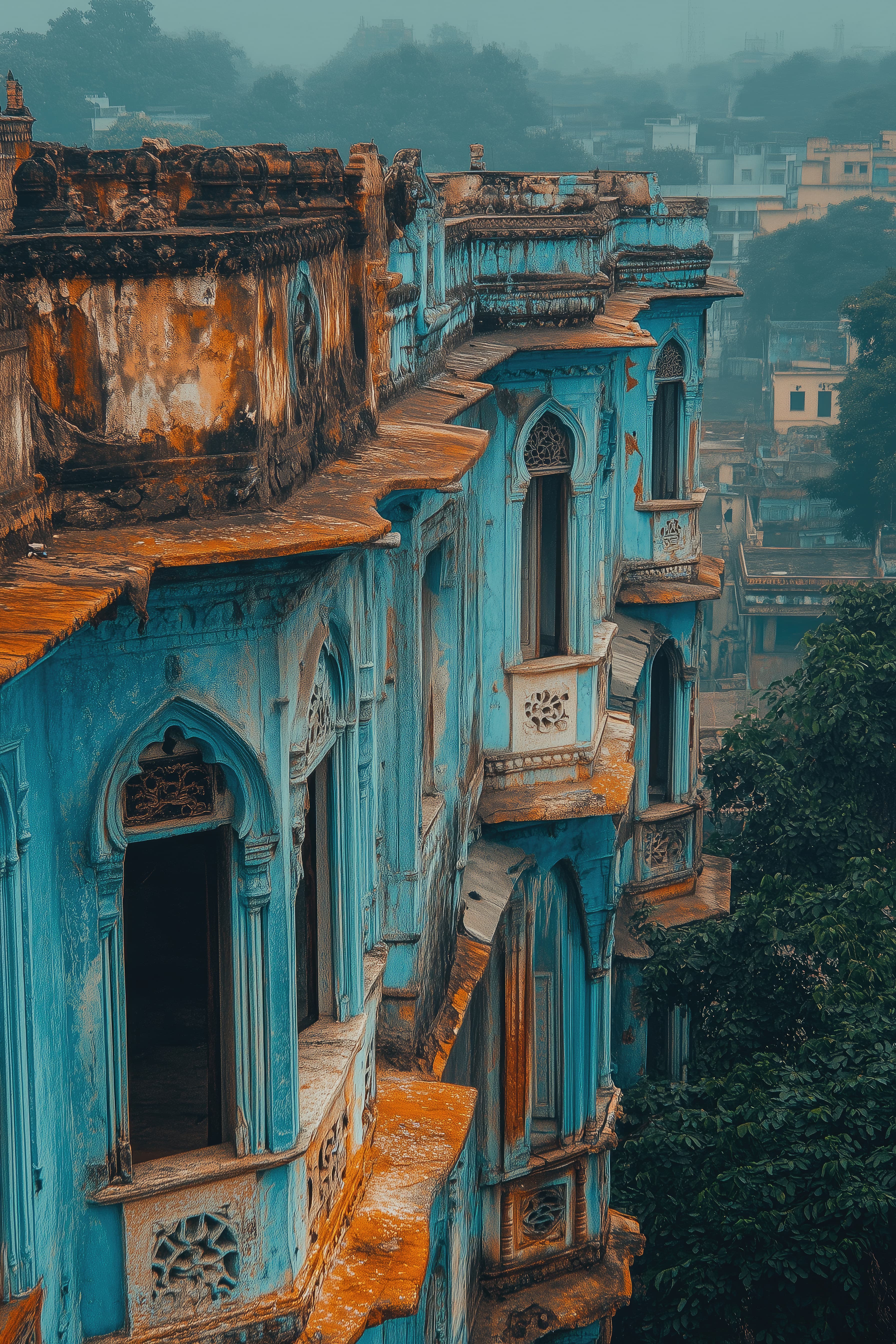 indian city buildings scene