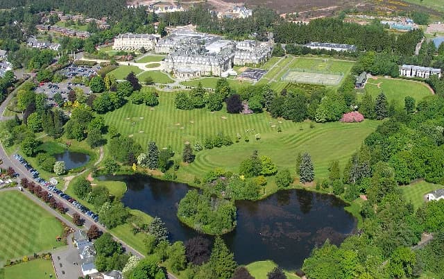 Fonab Castle Perthshire estate lakeside view