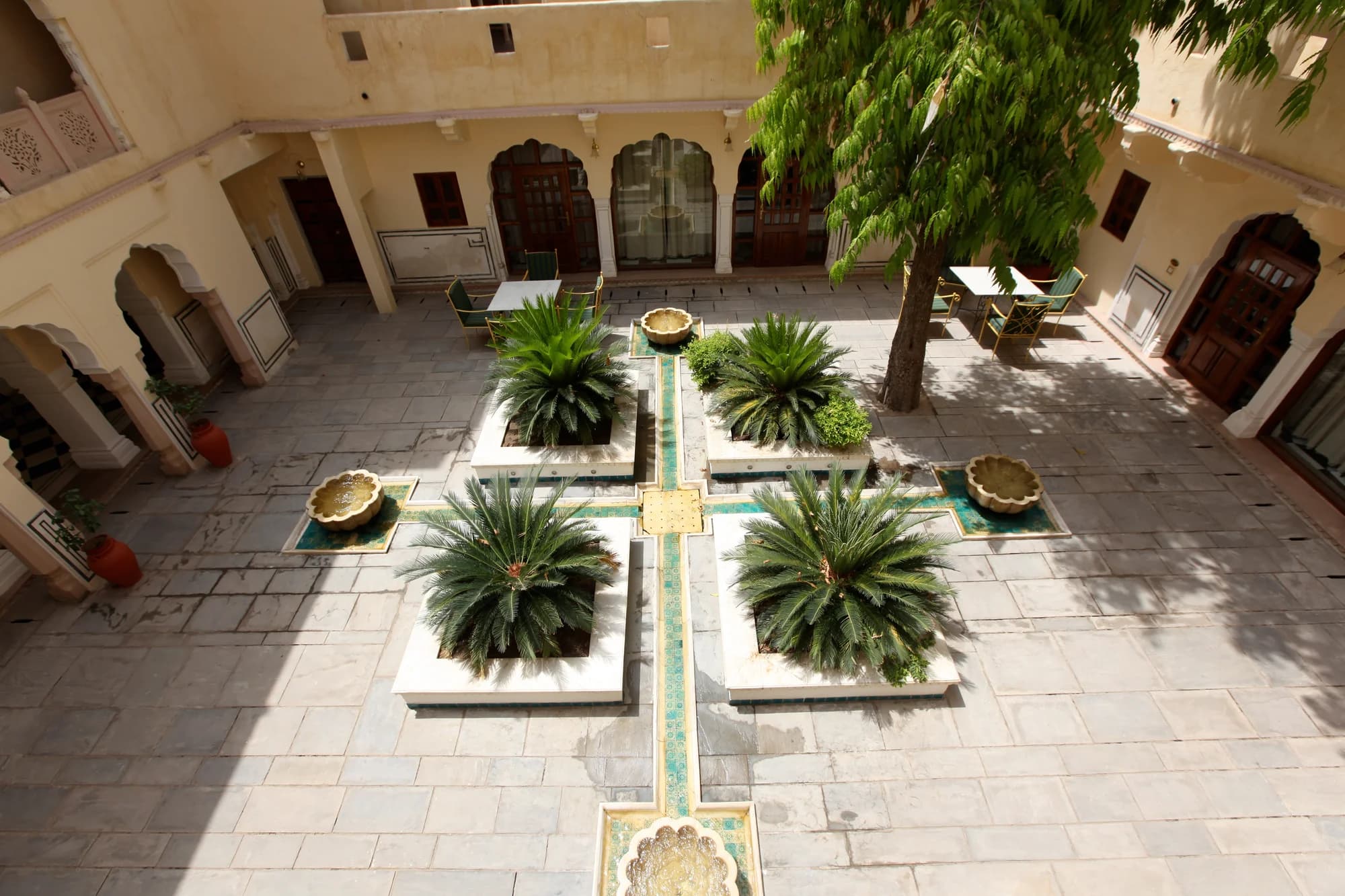 Inner courtyard with frescoes