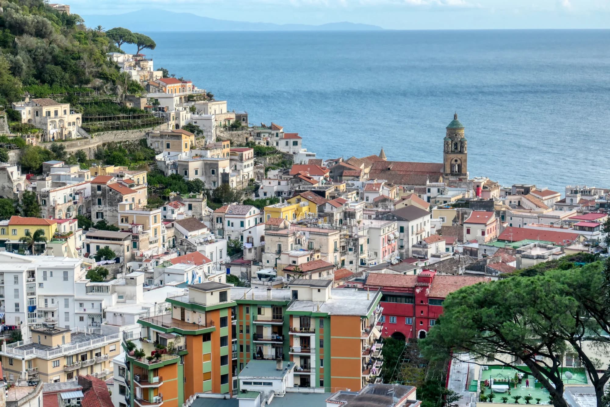 The Duomo di Sant'Andrea in Amalfi, its Arab-Norman facade climbing sixty-two steps to heaven